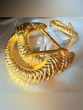 Rare Archival WATHNE Serpent Buckle & Keeper Set 53 grams